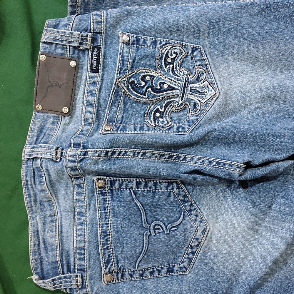 Trinity Ranch Light Blue Jeans With Bling - Picture 4 of 14